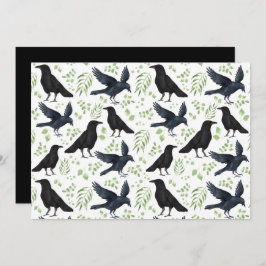Unique Ravens Note Card in White Anteckningskort