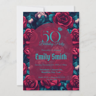 Unique Rose Fantasy Romantic Party Inbjudningar