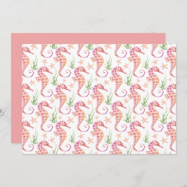Unique Seahorses Note Card Anteckningskort (Fram/baksida)