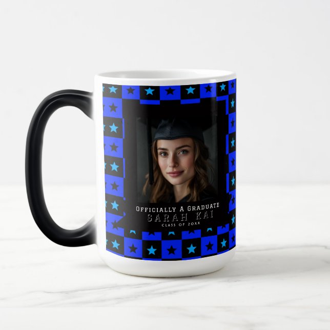Unique Square Pattern Gift For Him Graduation Magisk Mugg (Vänster)