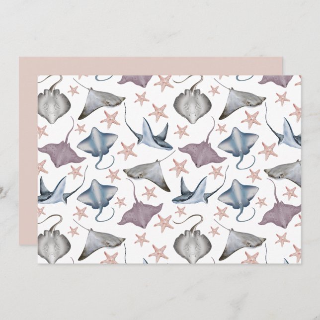 Unique Stingrays Note Card Anteckningskort (Fram/baksida)
