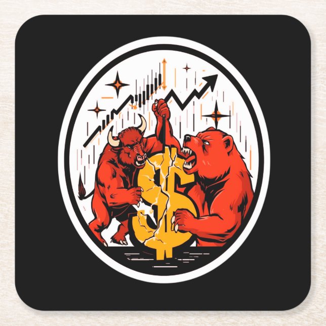 Unique Stock Market Paper Coaster Underlägg Papper Kvadrat (Framsidan)