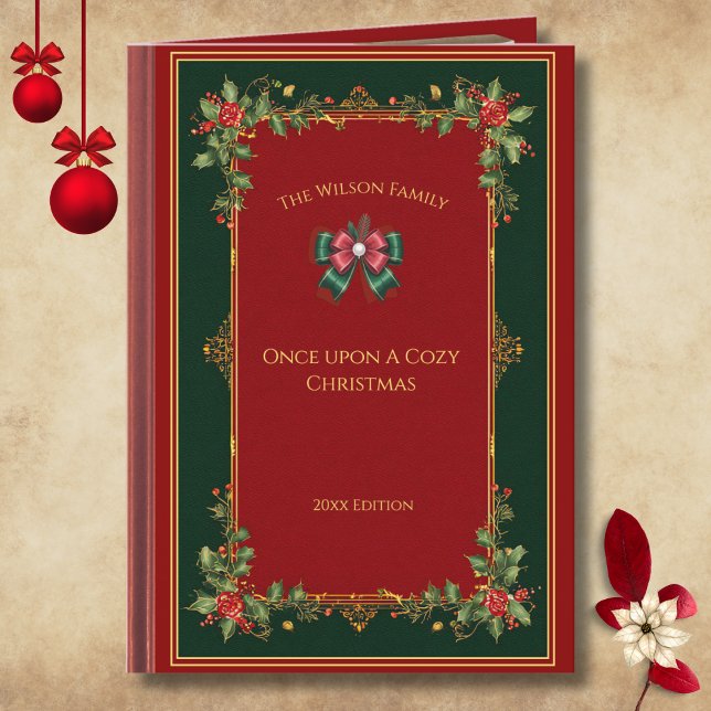 Unique Storybook Once Upon a Cozy Christmas Photo Kort (Move beyond the ordinary! Share your magical Christmas wishes with a storybook card)