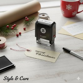 Unique Stylish Merry Christmas Script Självfärgande Stämpel