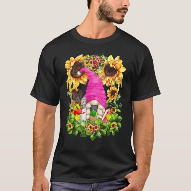 Unique Sunflower Mom Gnome Graphic For Women Clean T Shirt (Framsida)