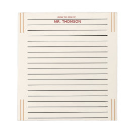 Unique Teacher Lined Paper From The Desk Of  Anteckningsblock