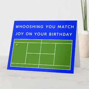 Unique Tennis Birthday greeting card Kort