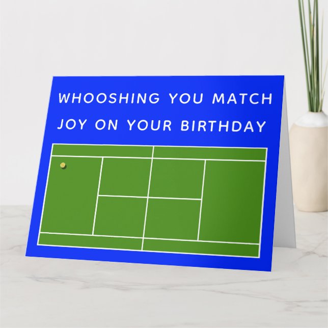Unique Tennis Birthday greeting card Kort (Framsida)