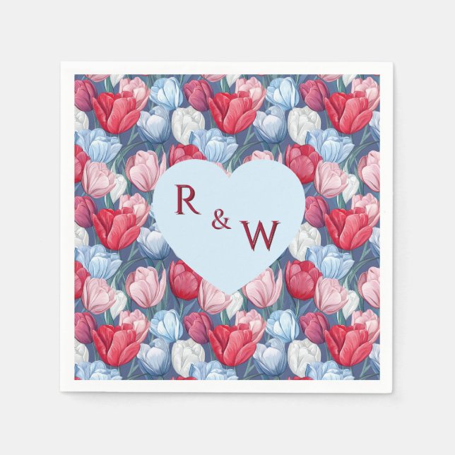 Unique Tulip Petal Mountain Wedding Pappersservett (Framsidan)