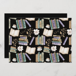 Unique Vintage Books Note Card in Black Anteckningskort