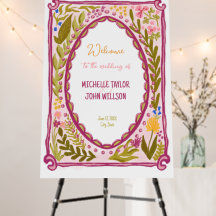 Unique Whimsical Floral Quirky Doodle Hand Drawn 