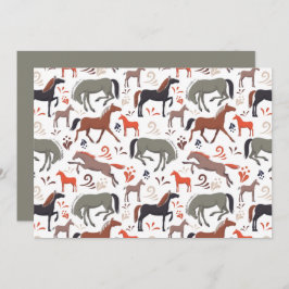 Unique Wild Horses Note Card Anteckningskort