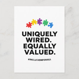 Uniquely Wired Equally Valued Awareness Art Vykort