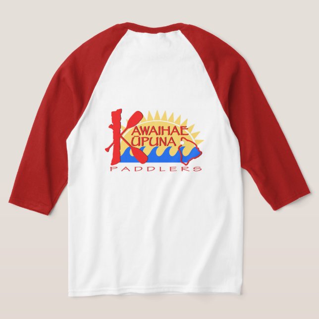 Unisex 3/4 Sleeve Red T-Shirt (Laydown Baksida)