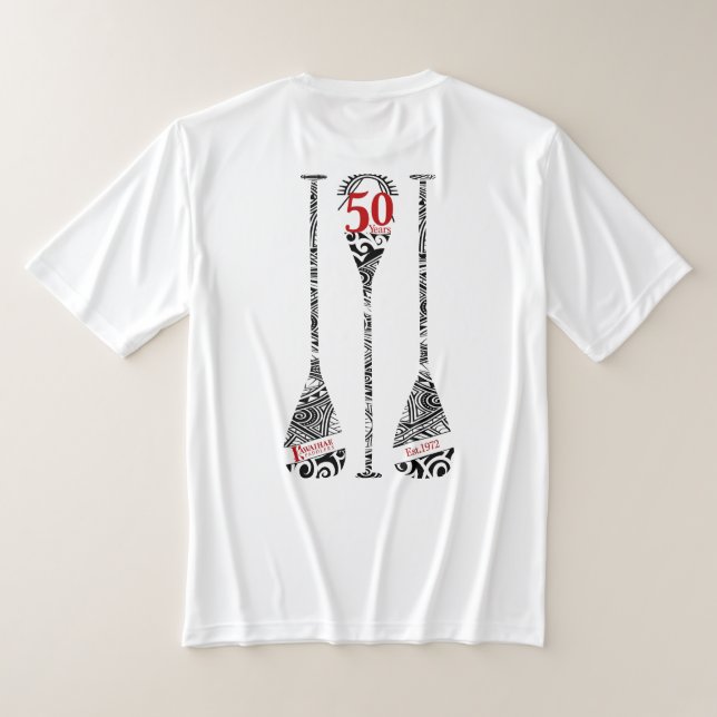 Unisex 50-årsdagen Paddling Shirt T (Laydown Baksida)