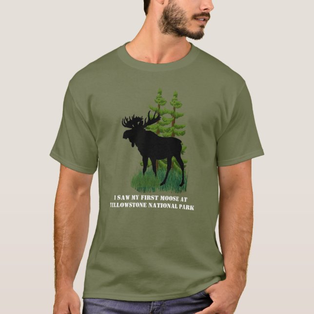 Unisex Älgälskare Wildlife i Yellowstone Park   T Shirt (Framsida)