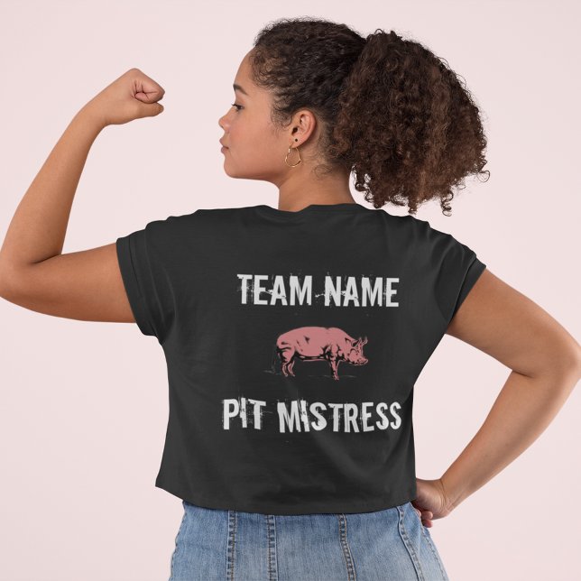 Unisex anpassbar BBQ Team Pit Mistress t-shirt (Skapare uppladdad)