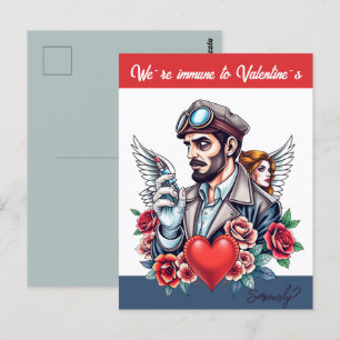 Unisex Anti-Valentine Tattoo art anpassningsbar te Vykort