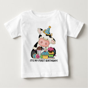 Unisex baby ko Första födelsedag t-shirt