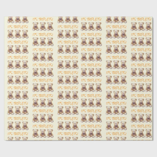 unisex baby-presentfigursättning för triplets, oms presentpapper (Seam)