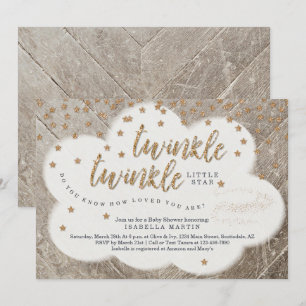 Unisex Baby Shower för Twinkle Little Star Twinkle Inbjudningar