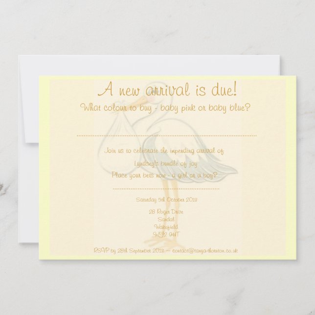 Unisex Baby Shower Inbjudan - Pojke eller Flicka (Framsida)