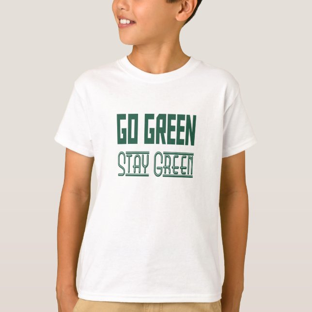 Unisex barn långärmad T-shirt Go Green (Framsida)