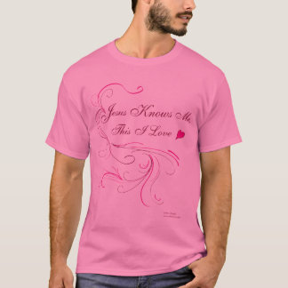 Unisex Basic-T, rosa: "Jesus känner mig, det här i Tee Shirt
