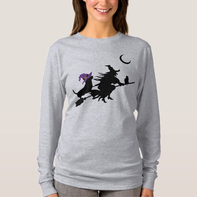 Unisex Basset Halloween Silhouette Shirt T Shirt (Framsida)