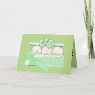 Unisex- bebisTriplets tillfogar ordhälsningkortet Kort