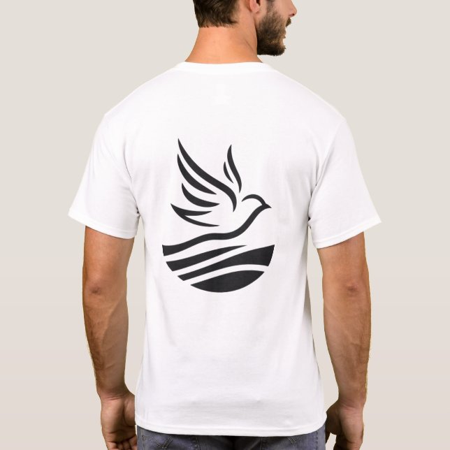 Unisex Bird Silhouette-konturminimalistisk utskrif T Shirt (Baksida)