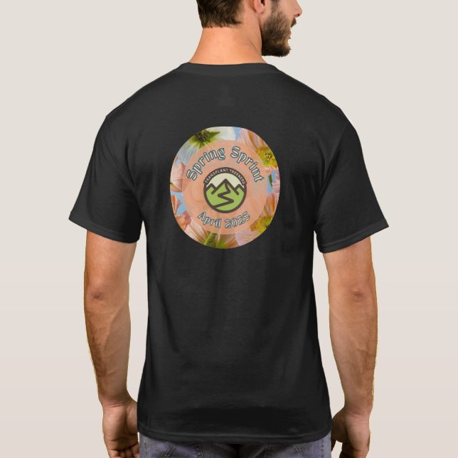 Unisex Black Vår Sprint T Shirt (Baksida)
