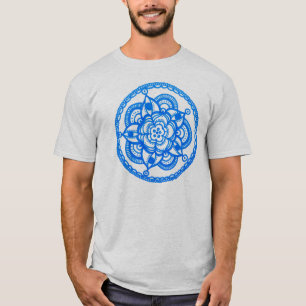 Unisex- blåttMandalaT-tröja vid Megaflora Tee Shirt
