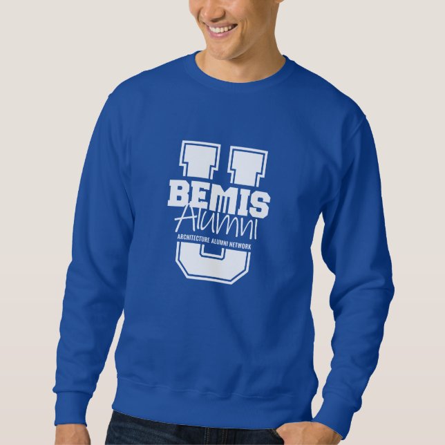 Unisex Blue "Bemis U." Sötskjorta - Mörk Färger Lång Ärmad Tröja (Framsida)