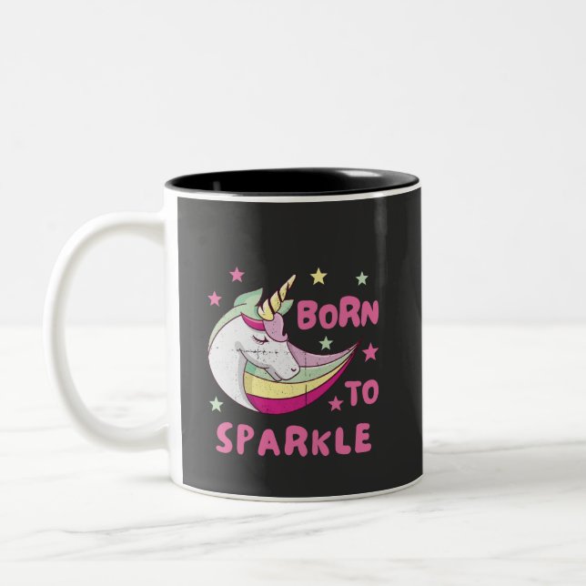 Unisex Born to Sparkle Två-Tonad Mugg (Vänster)
