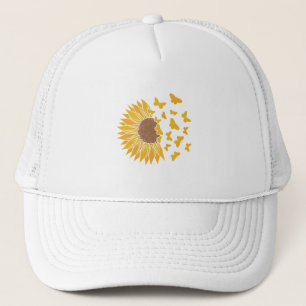 Unisex Cap Solrosblommor Butterfly Mönster Design Keps