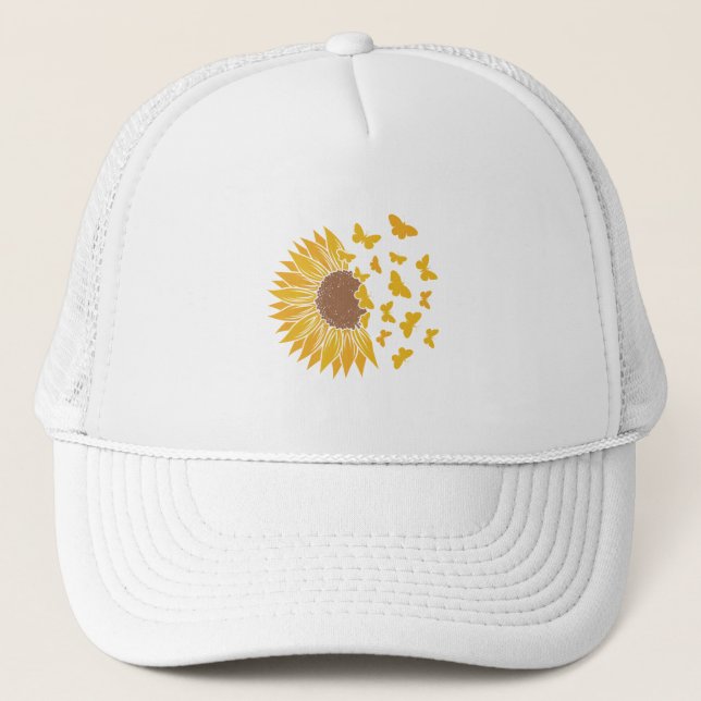 Unisex Cap Solrosblommor Butterfly Mönster Design  Keps (Framsida)