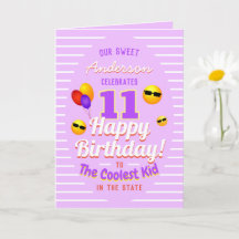 Unisex Coola Kid med Sol Emojis Balloons Birthday