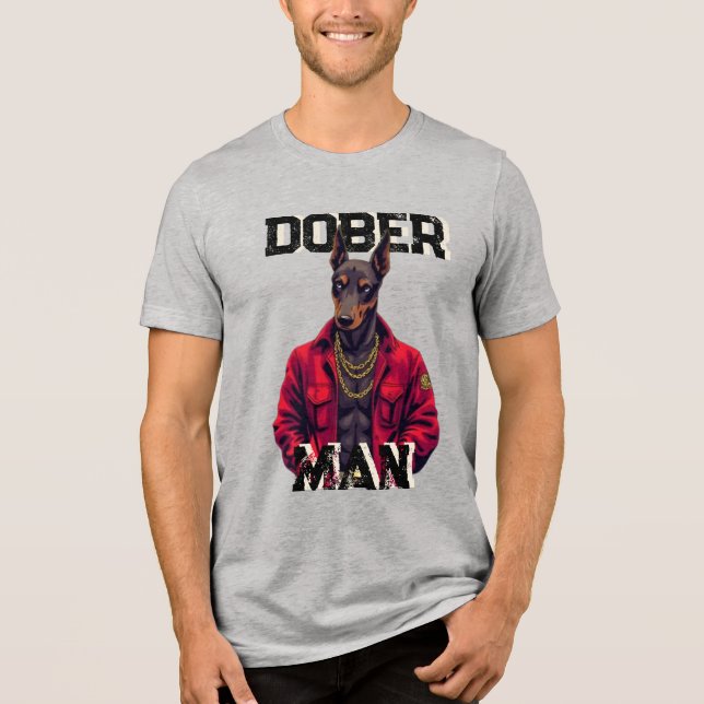 Unisex Dobermann Hund Grafisk T Shirt (Framsida)