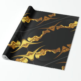 Unisex Elegance: High-Contrast Black & Gold Artist Presentpapper