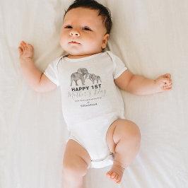 Unisex First Mors dag Elephant Baby Bodykostydräkt T Shirt