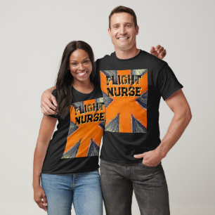 Unisex Flight Nurse orange & grafitstjärna i livet T Shirt
