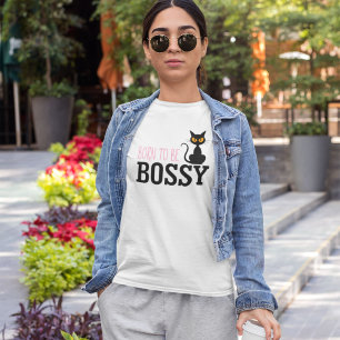 Unisex funky t-shirt med bossy kattgrafik