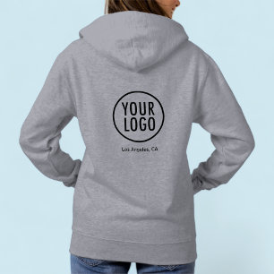 Unisex Grått Hoodie Sweatshirt Anpassningsbar Logo Tröja
