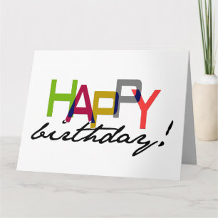 Unisex Grattis på födelsedagen Typography-hälsning Kort