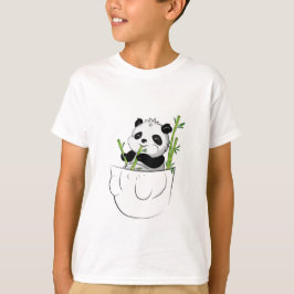 Unisex- gullig Panda i en fick- T-tröja T Shirt