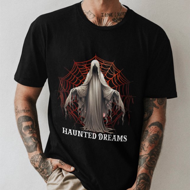 Unisex Halloween "Haunted Dreams" Gothic Ghost T Shirt (Skapare uppladdad)
