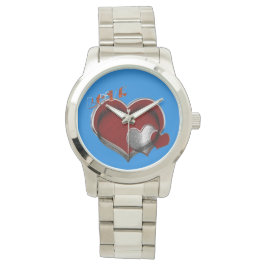 Unisex Heart Magic Oversized Silver Bracelet Watch Armbandsur