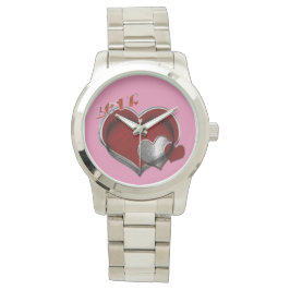 Unisex Heart Magic Oversized Silver Bracelet Watch Armbandsur