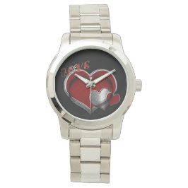 Unisex Heart Magic Oversized Silver Bracelet Watch Armbandsur